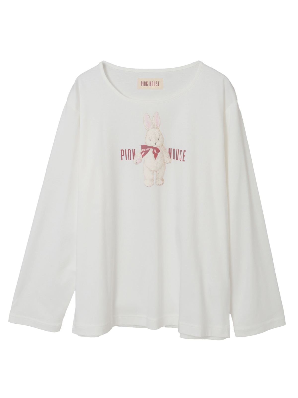 バラ園うさぎプリントカットソー｜ピンクハウスオフィシャルオンライン