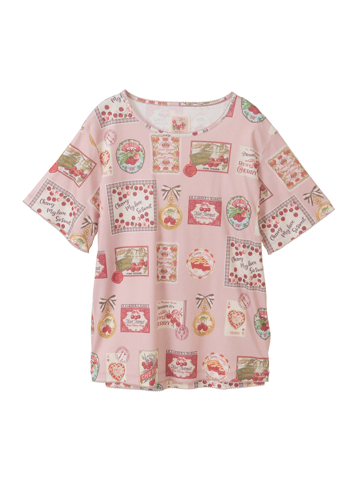 チェリー総柄プリントカットソー｜ピンクハウスオフィシャルオンライン