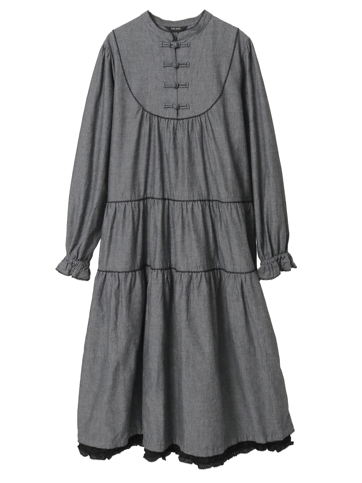 ローンフリル使いダンガリーワンピース｜ピンクハウスオフィシャル