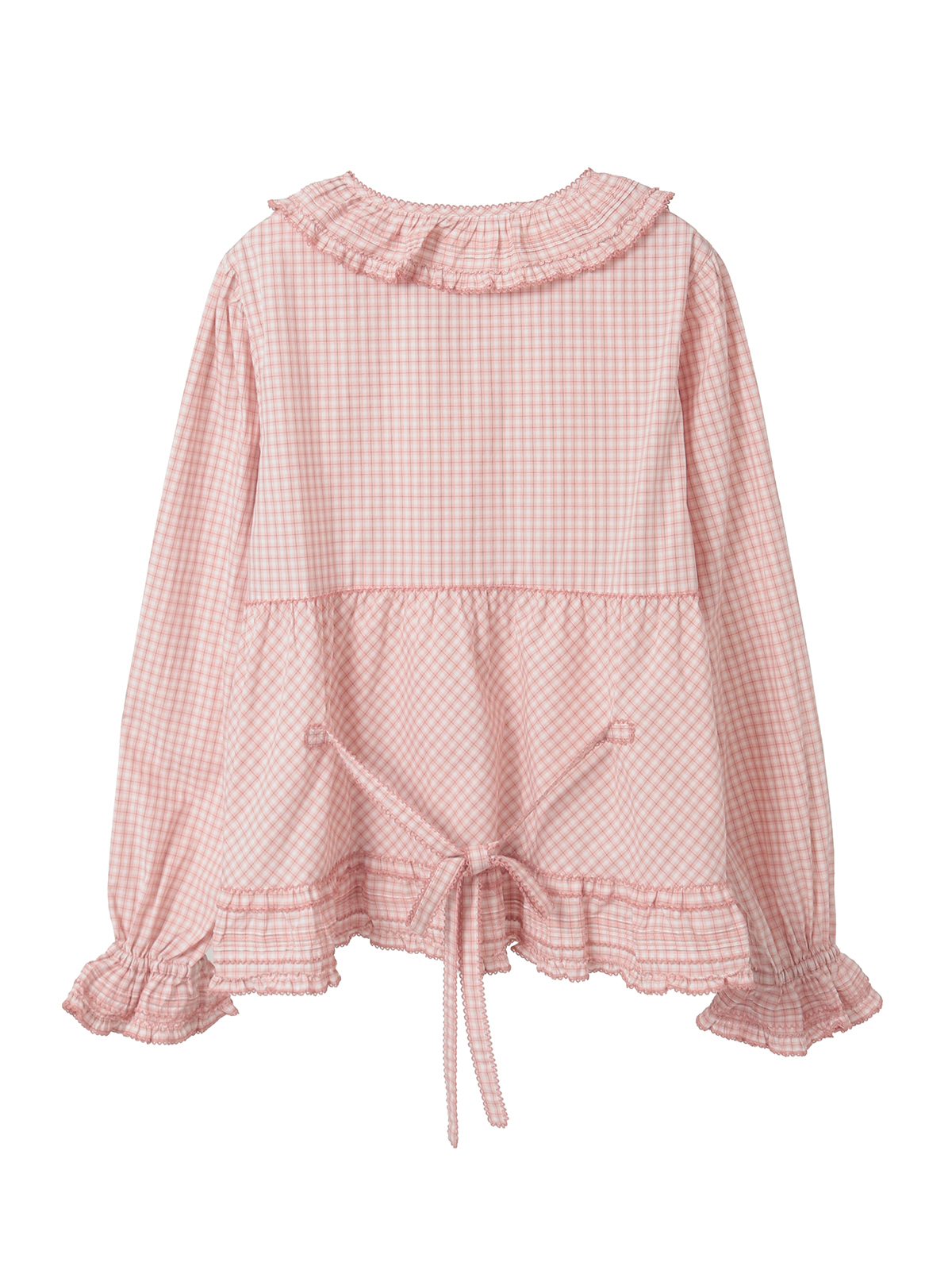 苺ブーケ刺繍入りオリジナルチェックブラウス｜ピンクハウス
