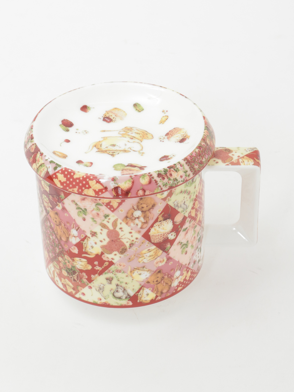 PINK HOUSE LIFE STYLE】PH Tea Party 柄 上蓋付きマグカップ｜ピンク