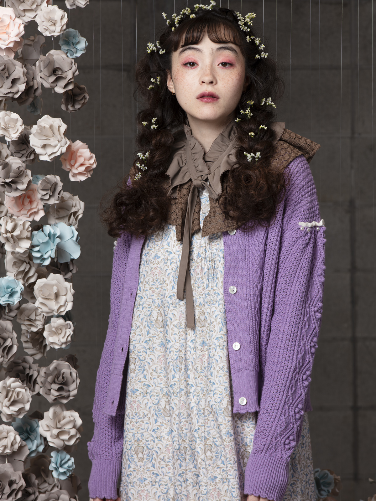 アランパールフリルカラー短丈カーディガン｜ピンクハウスオフィシャル