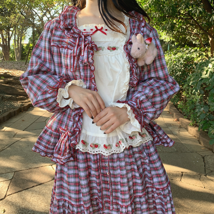 PINK HOUSE フード付きチェックシャツ 長袖 金子功 ブラウス □ピンク