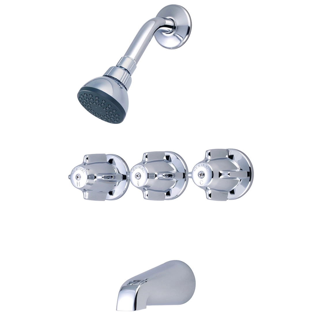 Central Brass Three Handle Tub & Shower Set