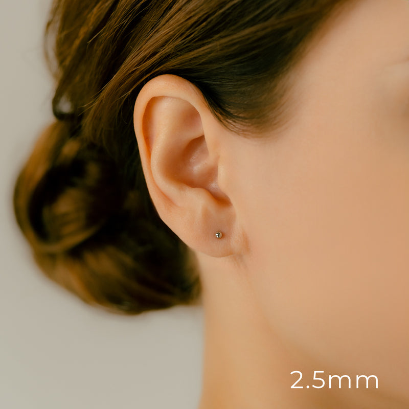 K18・プラチナ ボール ピアス│2mm 2.5mm 3mm 3.5mm 4mm – PICOLLET