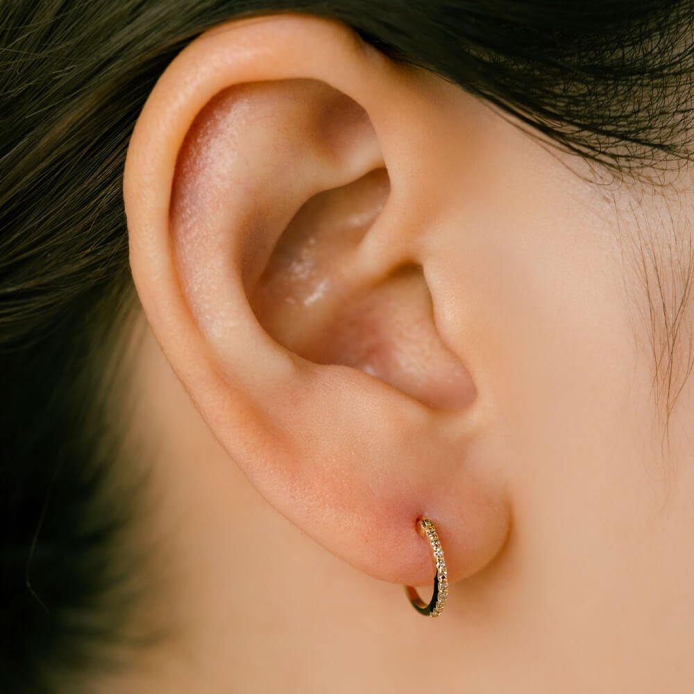 K18&K18WG ダイヤモンド フープピアス │軟骨ピアス – PICOLLET