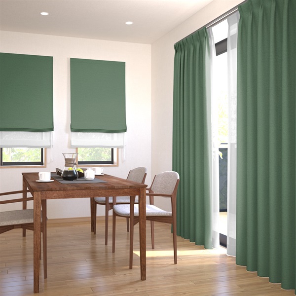 saaaayaaaa/プロフ必読】 ドレープカーテン2枚組薄緑色LIPT saaaayaaaa