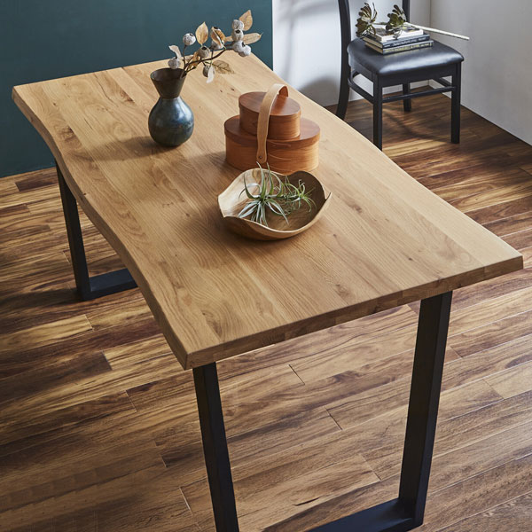 ザック ダイニングテーブル オーク無垢天板 ライブエッジ風カット