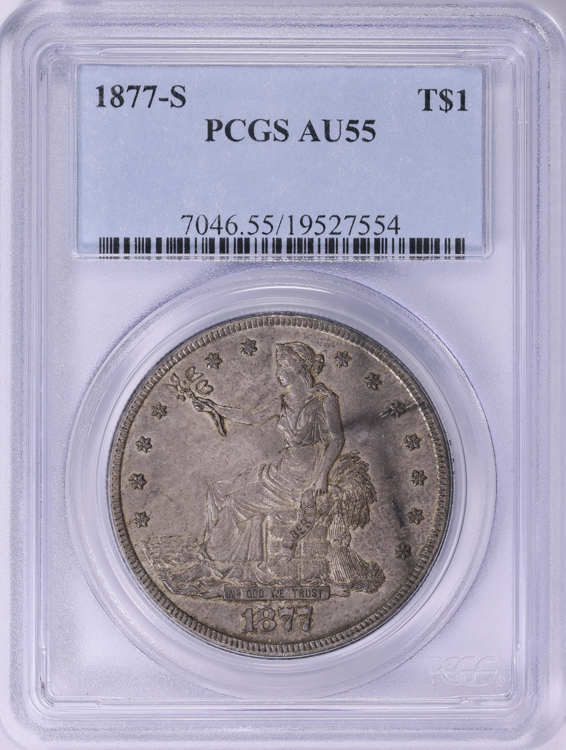 1877-S Trade Silver Dollar PCGS AU-55 (Item 1826915