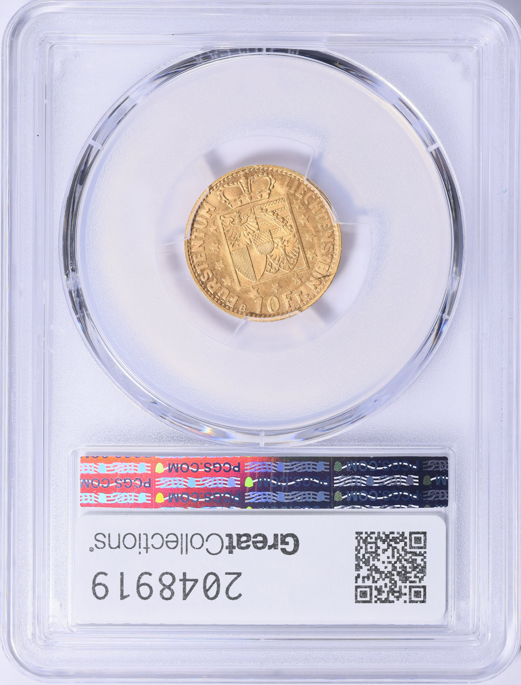 Liechtenstein 1946-B Gold 10 Franken Y-13 PCGS MS-65 (AGW = 0.0933