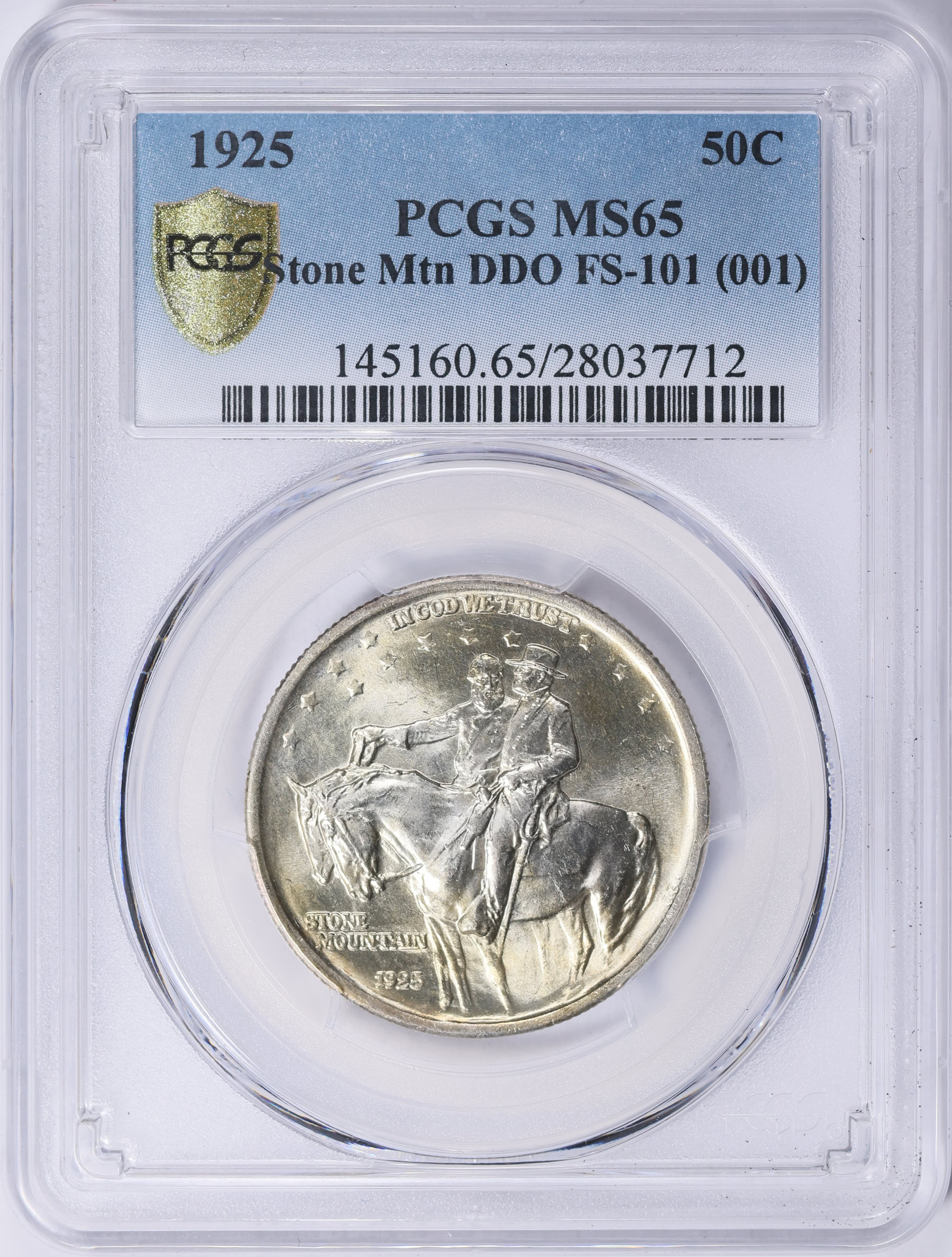 1925 Stone Mountain Memorial Half Dollar Doubled Die Obverse FS