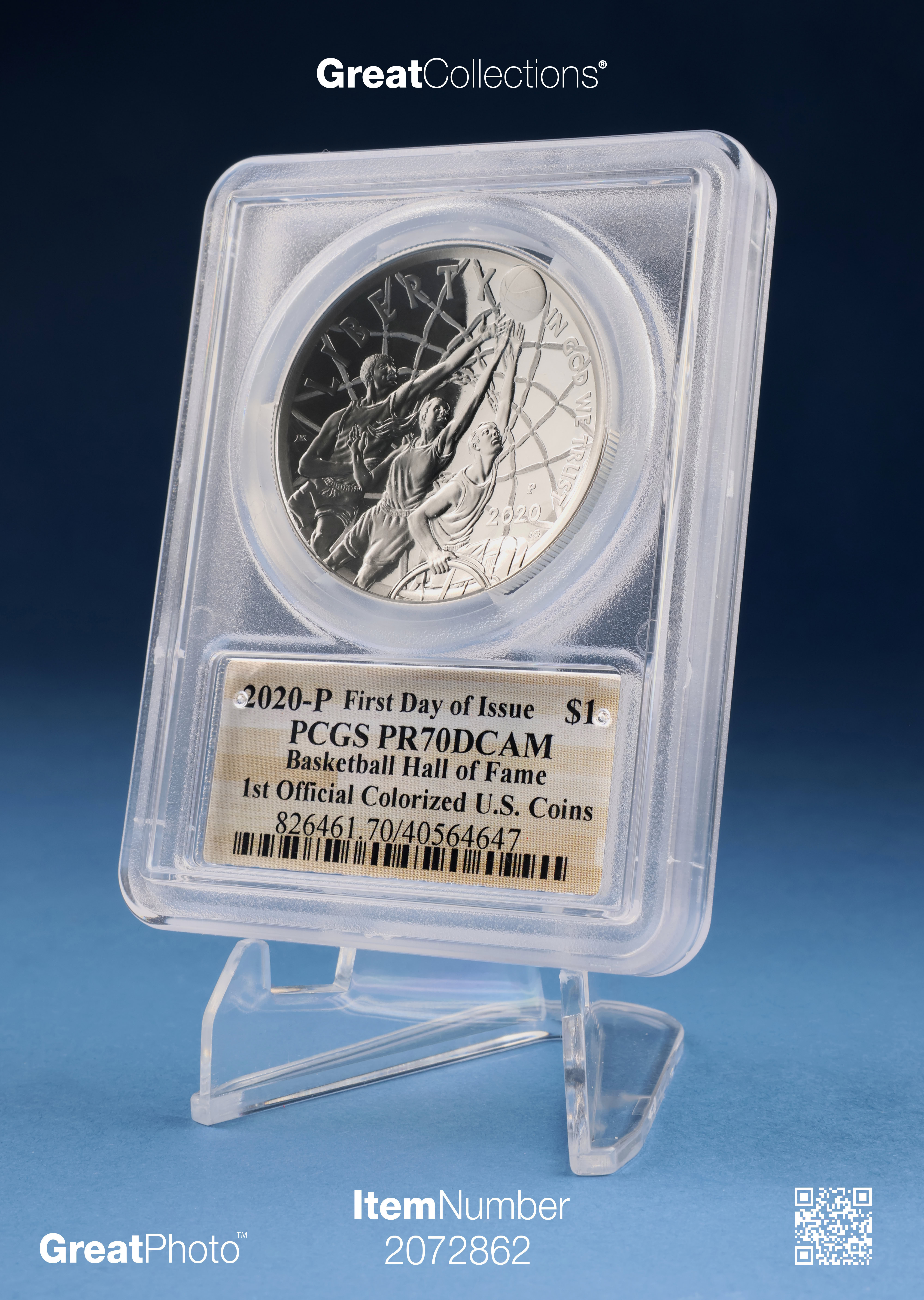2020-P Basketball Hall of Fame Silver Dollar 1st Official