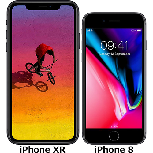 iPhone XR」と「iPhone 8」の違い - フォトスク