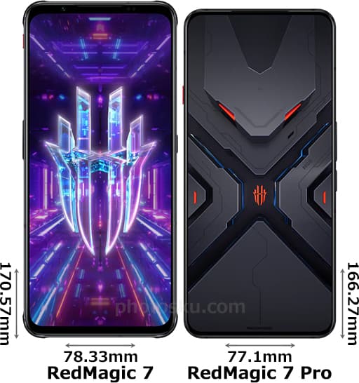 RedMagic 7」と「RedMagic 7 Pro」の違い - フォトスク
