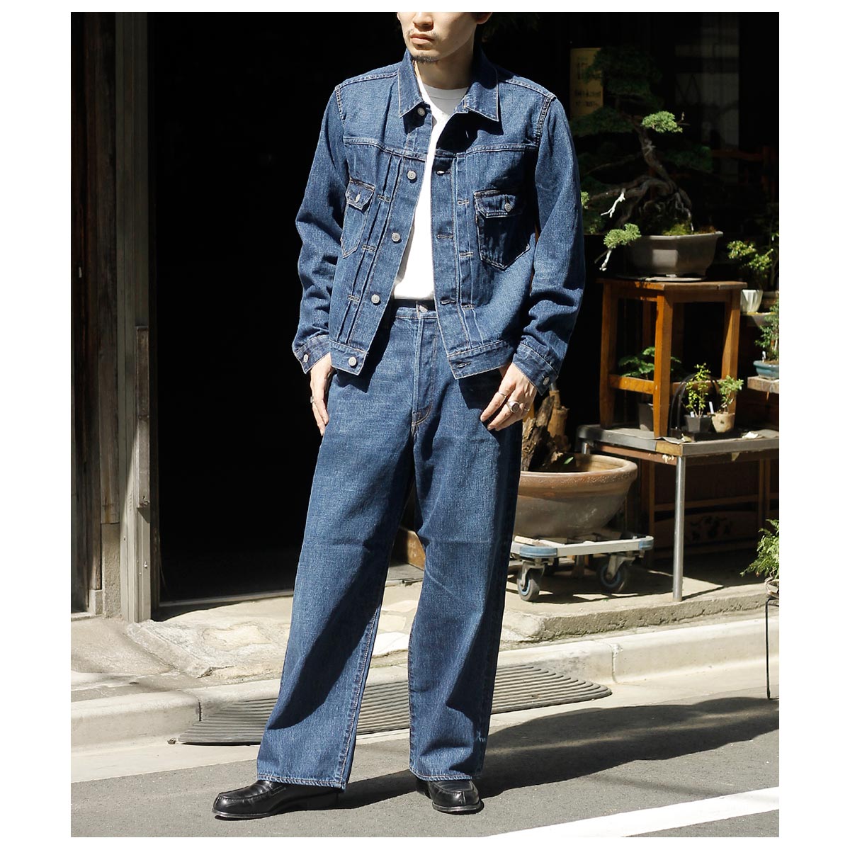 SCYE サイ セルヴィッチ デニム ワイドレグ ジーンズ ユーズド