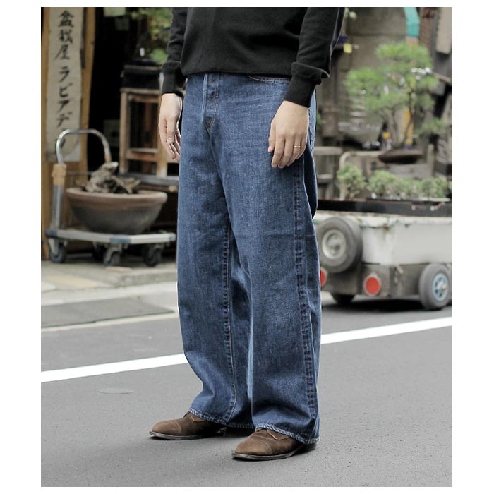 SCYE サイ セルヴィッチデニム ワイド レグ ジーンズ ユーズド