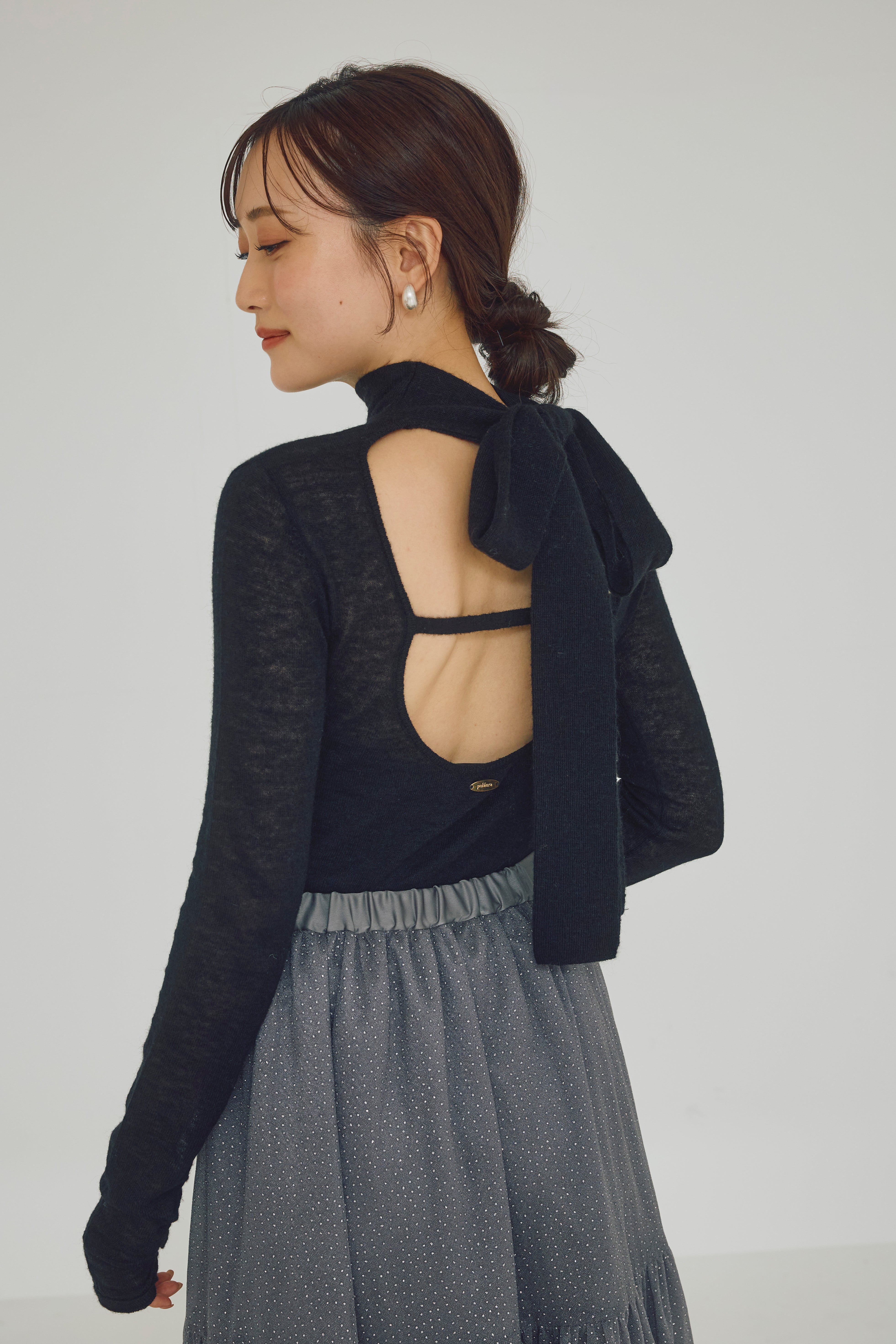 バックオープンリボンシアーニット – poláura OFFICIAL ONLINE STORE