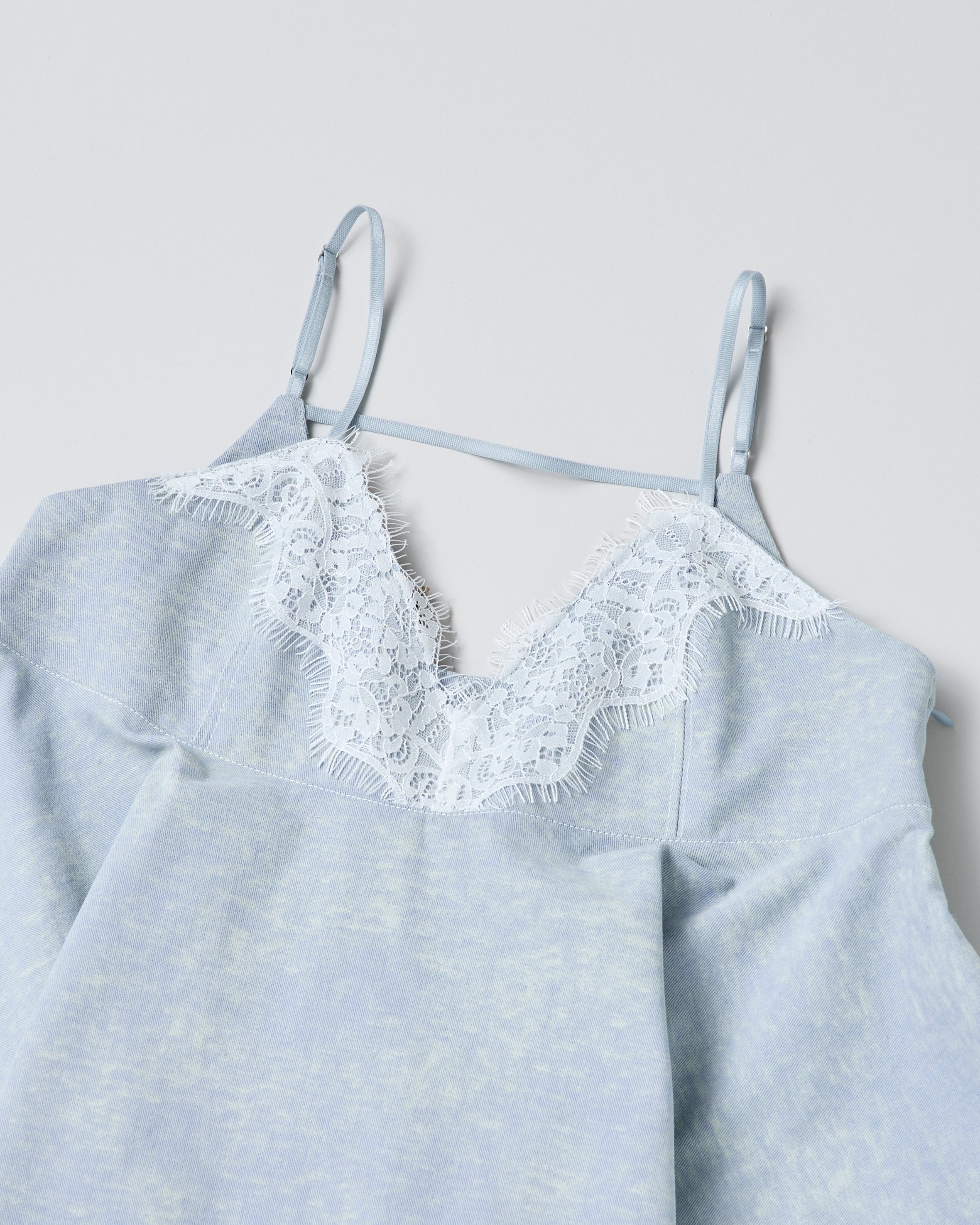 Sky color handkerchief hem tunic