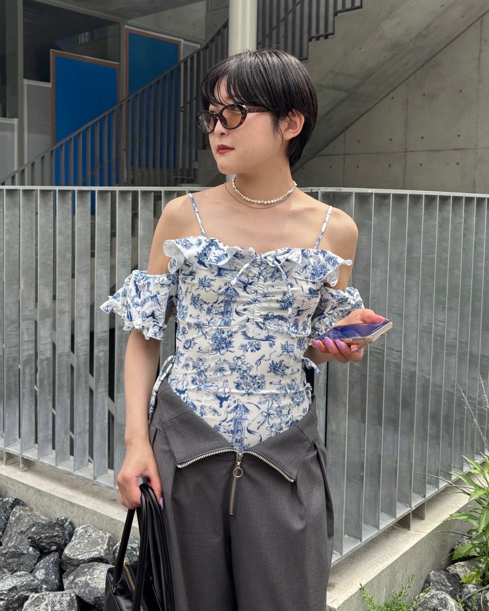 Toile de Jouy swim leotard