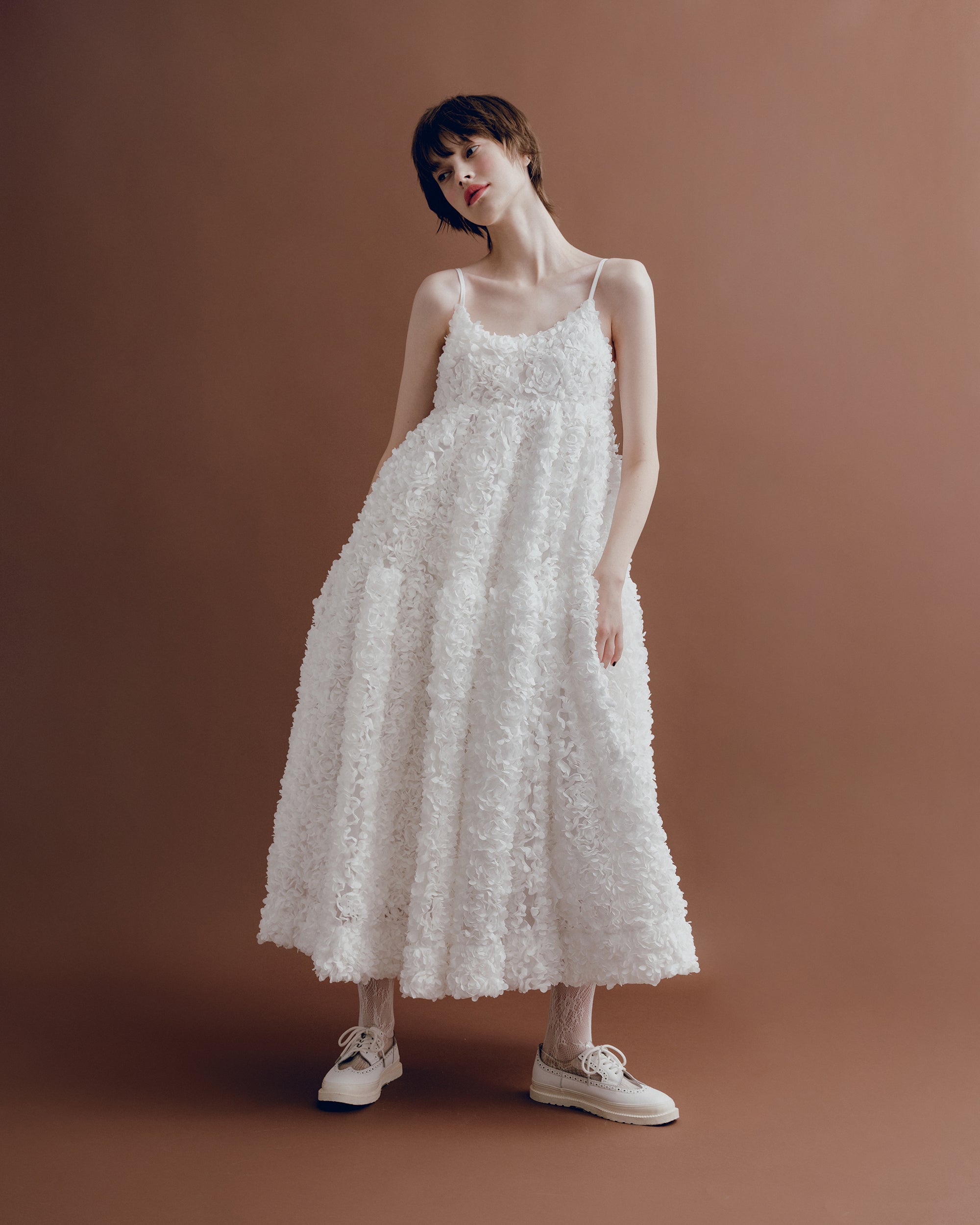 ワンピース theredthread fleur camisole dress white THEREDTHREAD