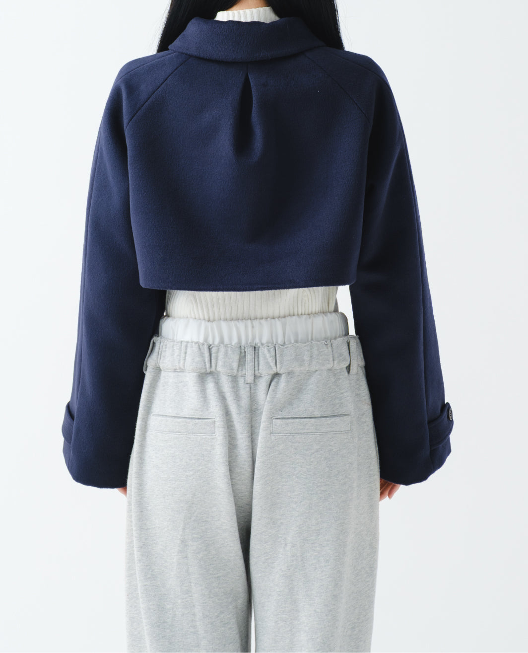 Cropped melton jacket