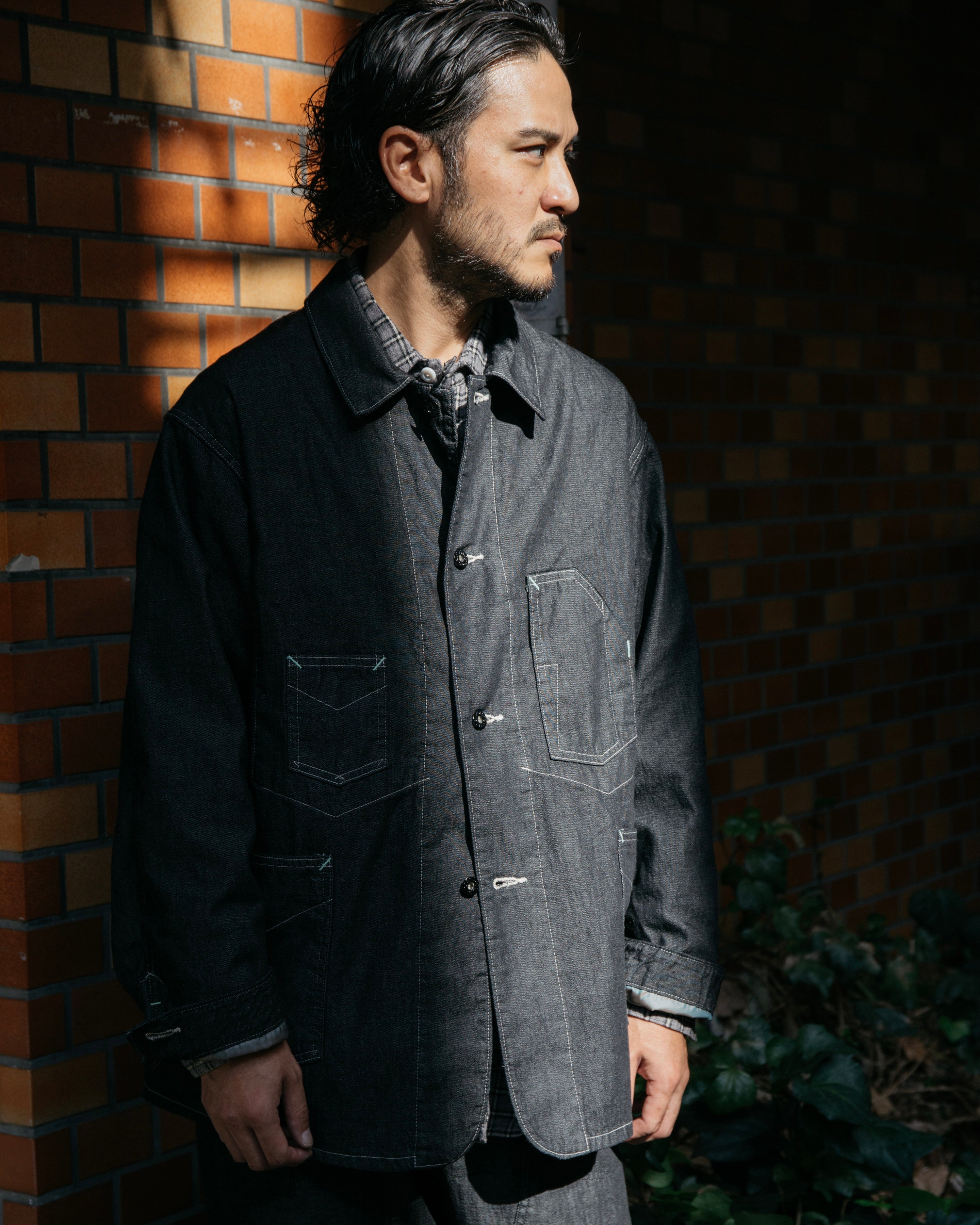 3111-8DB De Luxe Railroader 2 : 8 oz. denim w/taffeta lining black