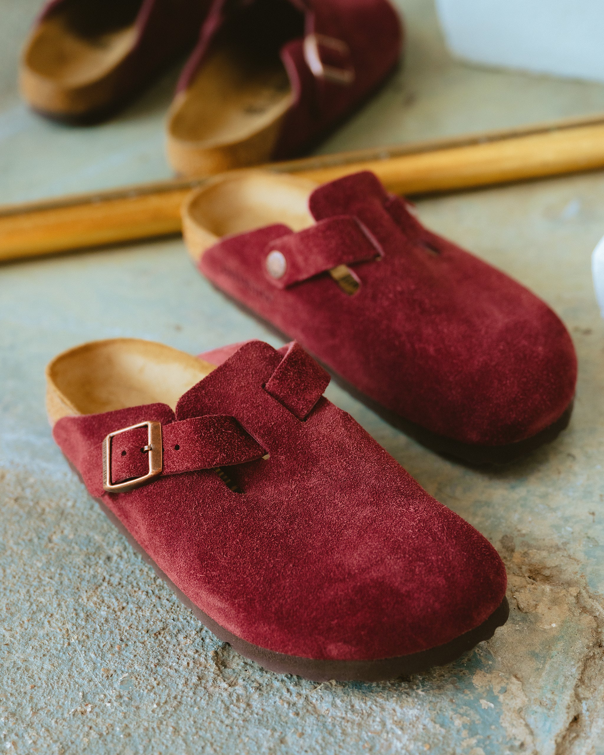 Birkenstock Boston Clog – Zinfandel Suede | Plaza Shoe Store