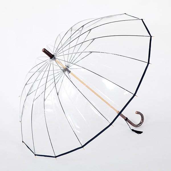 ホワイトローズ 十六夜桜 ビニール傘 長傘 16本骨 1本