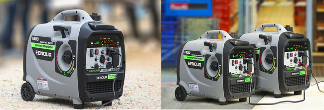 EENOURポータブル発電機 SC2300i 2台並列運転実現！2台繋げて最大定格