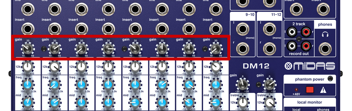 高性能コンパクトアナログミキサー Midas（マイダス） DM12 100V~240V仕様