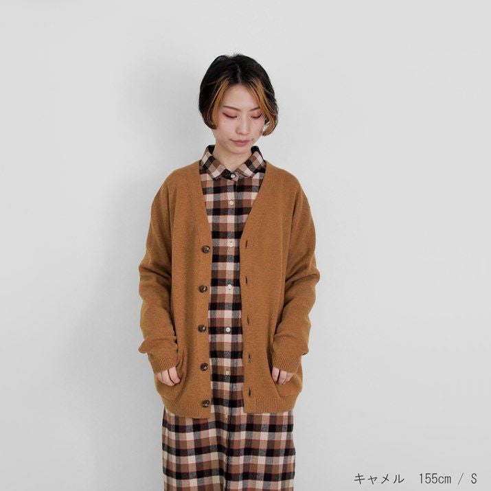 カシミヤ100％リラックスVネックカーディガン | Milestone公式