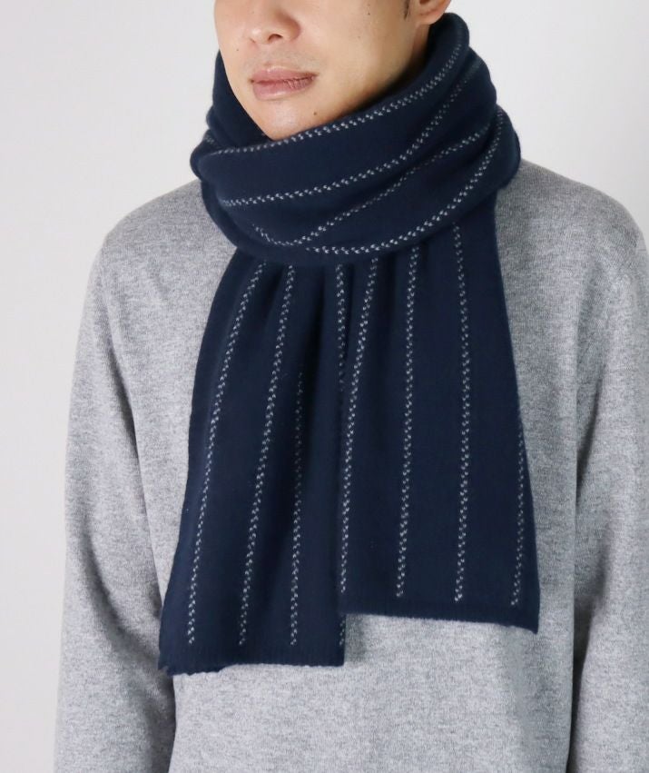 カシミヤ100%ストライプ柄マフラー | Milestone公式オンラインストア