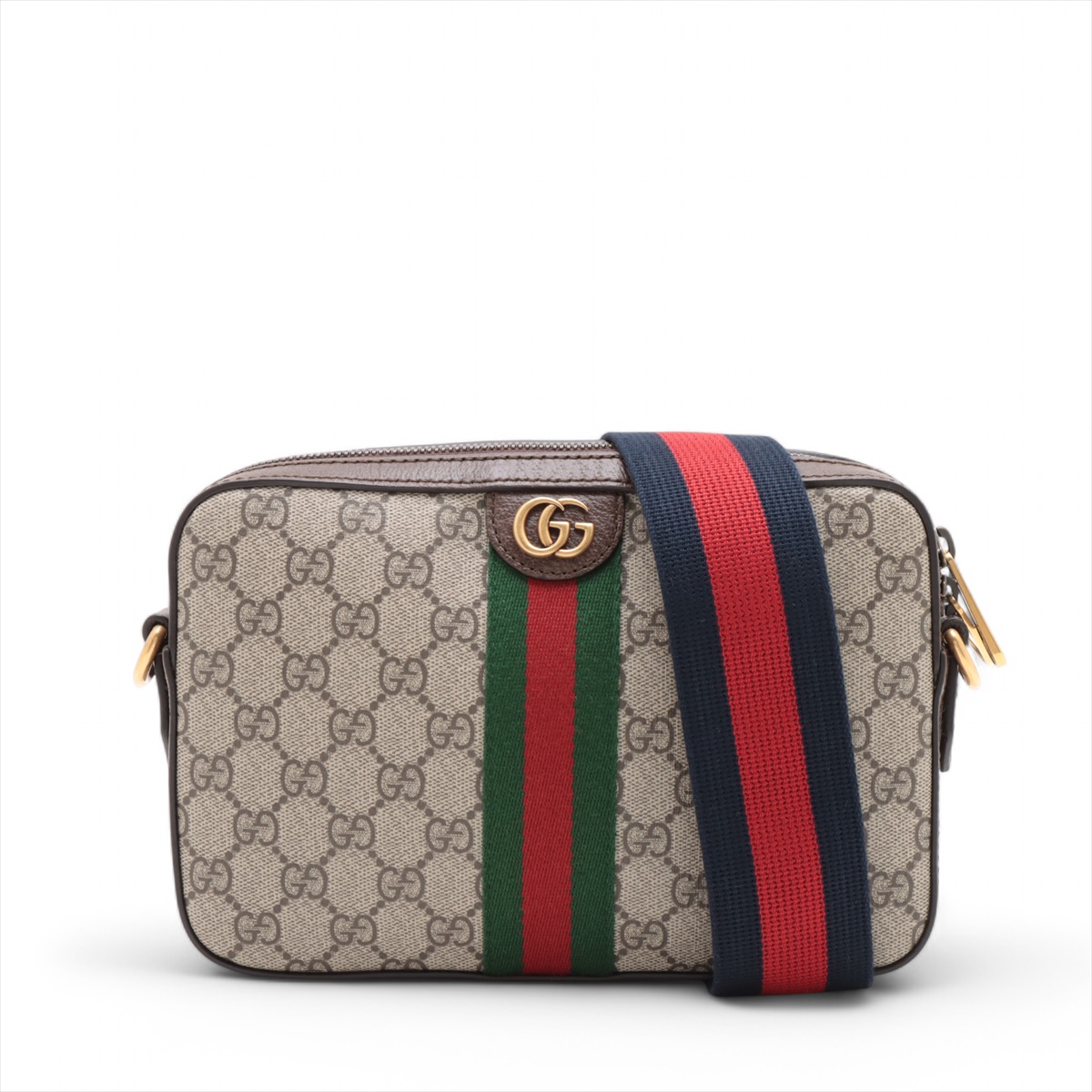 l49【極美品】グッチ GGスプリーム レザー ネイビーボディバッグ