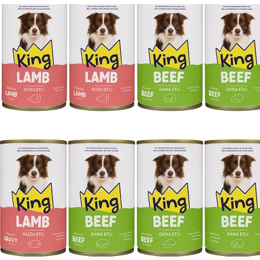 King Köpek Konserve 400 gr 12 Li Karışık Yaş Mama Fiyatı
