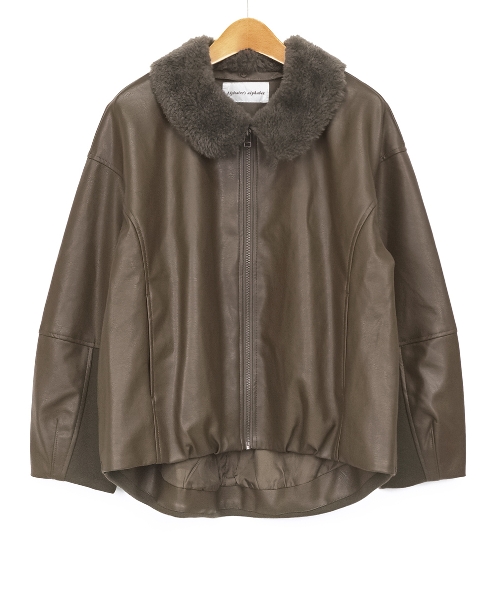 コクーンフェイクレザージャケット(ジャケット・コート) | Alphabet's