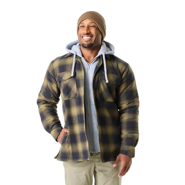 Work N' Sport Men's Quilt Lined Chestwarmer Zip Flannel - 45748