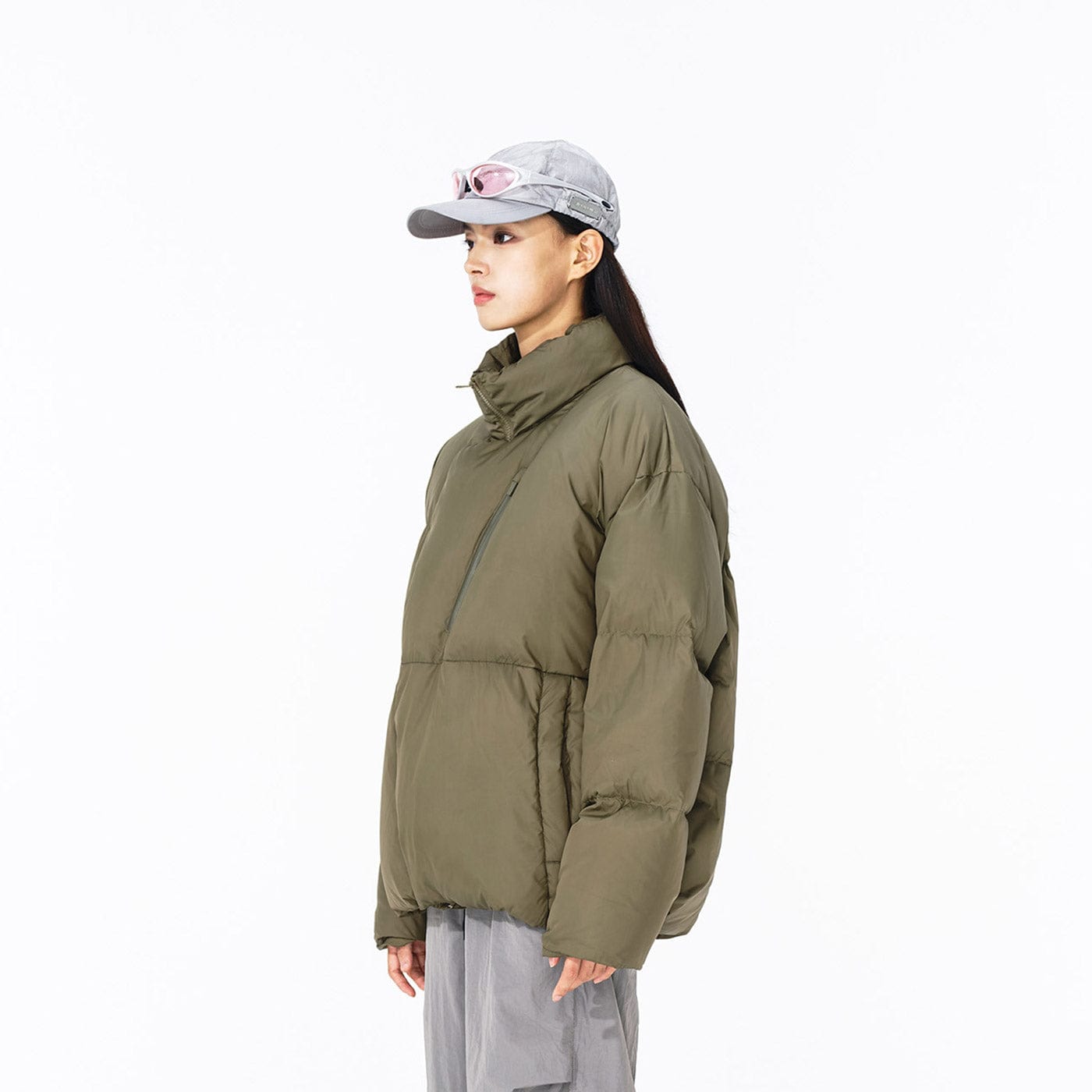 ENSHADOWER Asymmetric Magnetic Snap Down Jacket