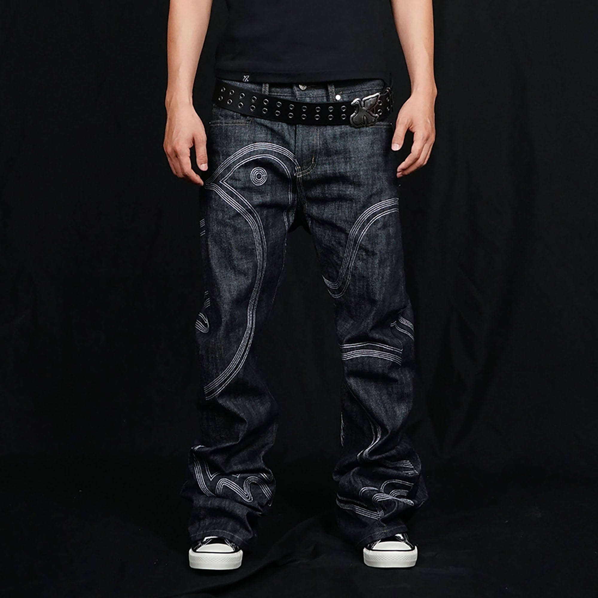 VINKID Embroidered Dove Stitched Selvedge Jeans