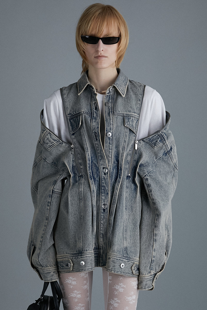 Zip Denim Shirt Blouson