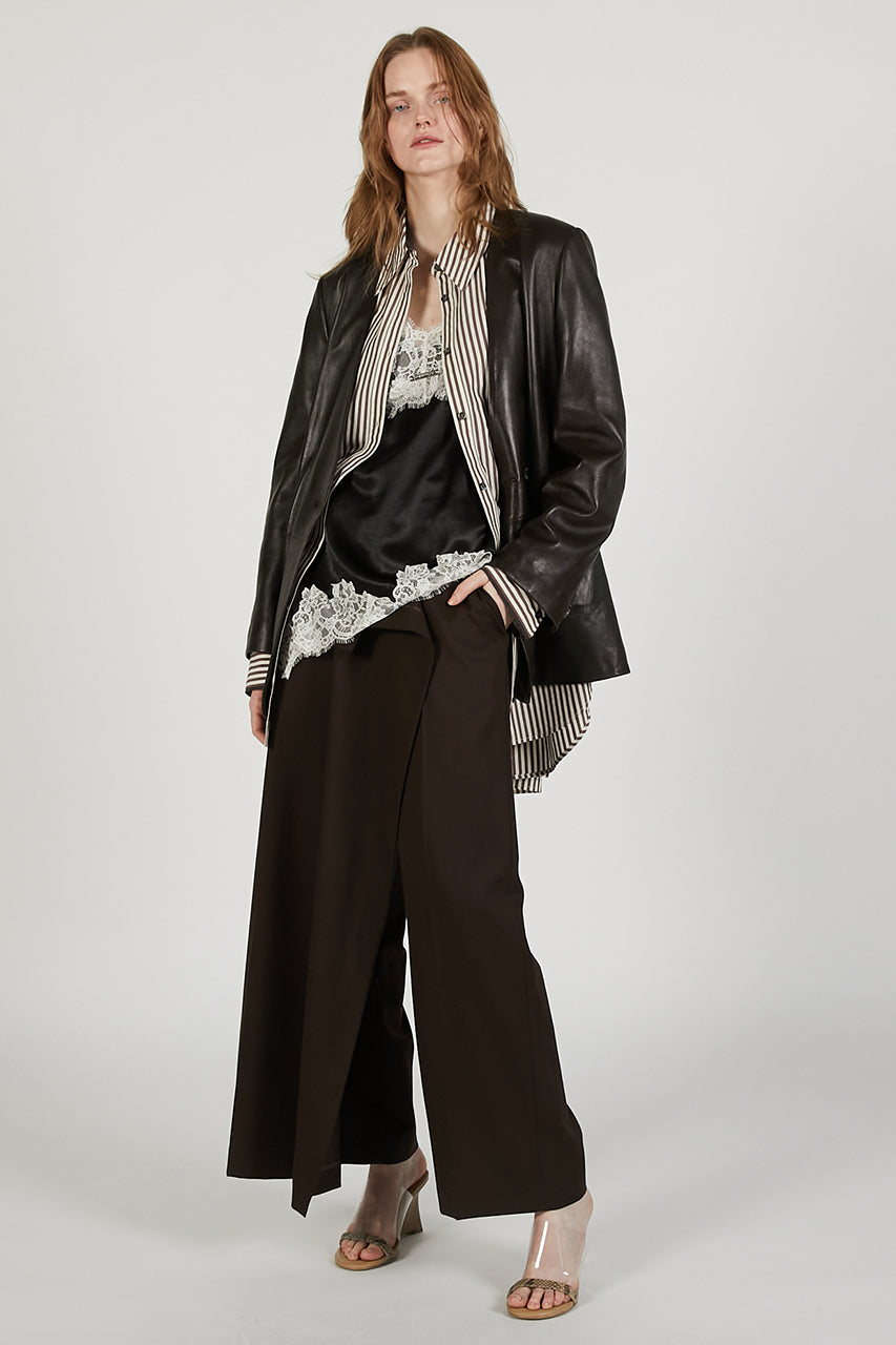 Lamb Leather No-Collar Jacket