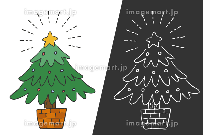 手描きのクリスマスツリーのイラスト素材 [231891286]｜毎月1点無料