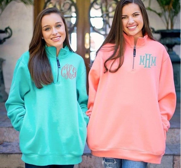 Adult Crosswind Quarter Zip Sweatshirt | Preppy Monogrammed Gifts