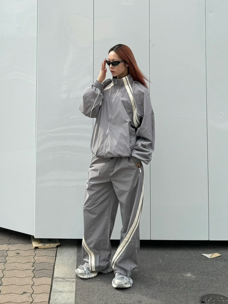 受注制【Chikashitsu +】set up line track jacket (2color