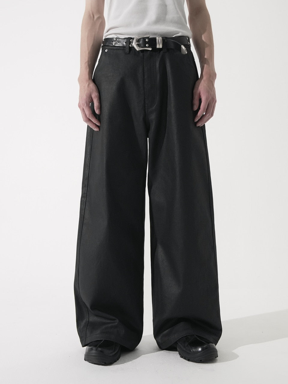 CS】coated wide denim pants – PRESSING WEB SHOP