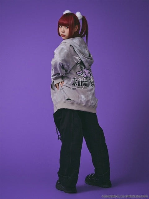 GALFY×KUROMI】イルガルフィームラ染めZIPパーカー / 【ガルフィー