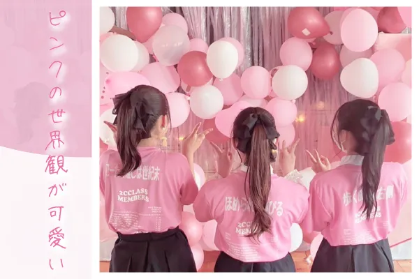 茨城県T高等学校♡Pink♡フォトスポットの世界観が可愛いクラスTシャツ