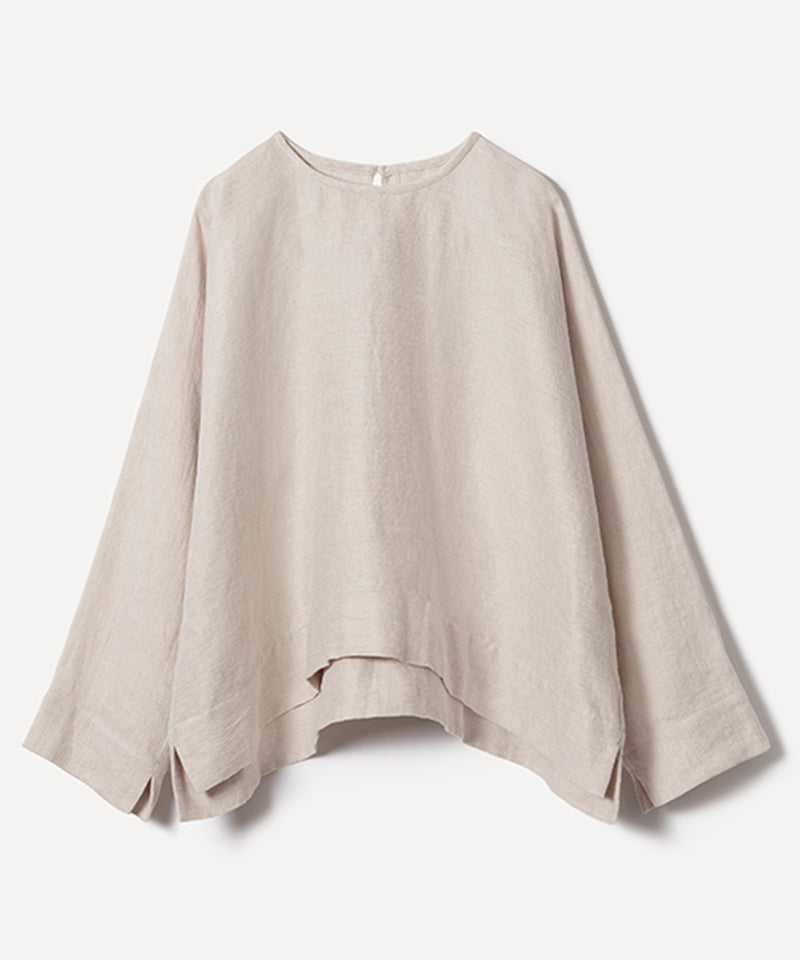 コットンリネンツイル長袖プルオーバー / オーガニックコットン – PRISTINE