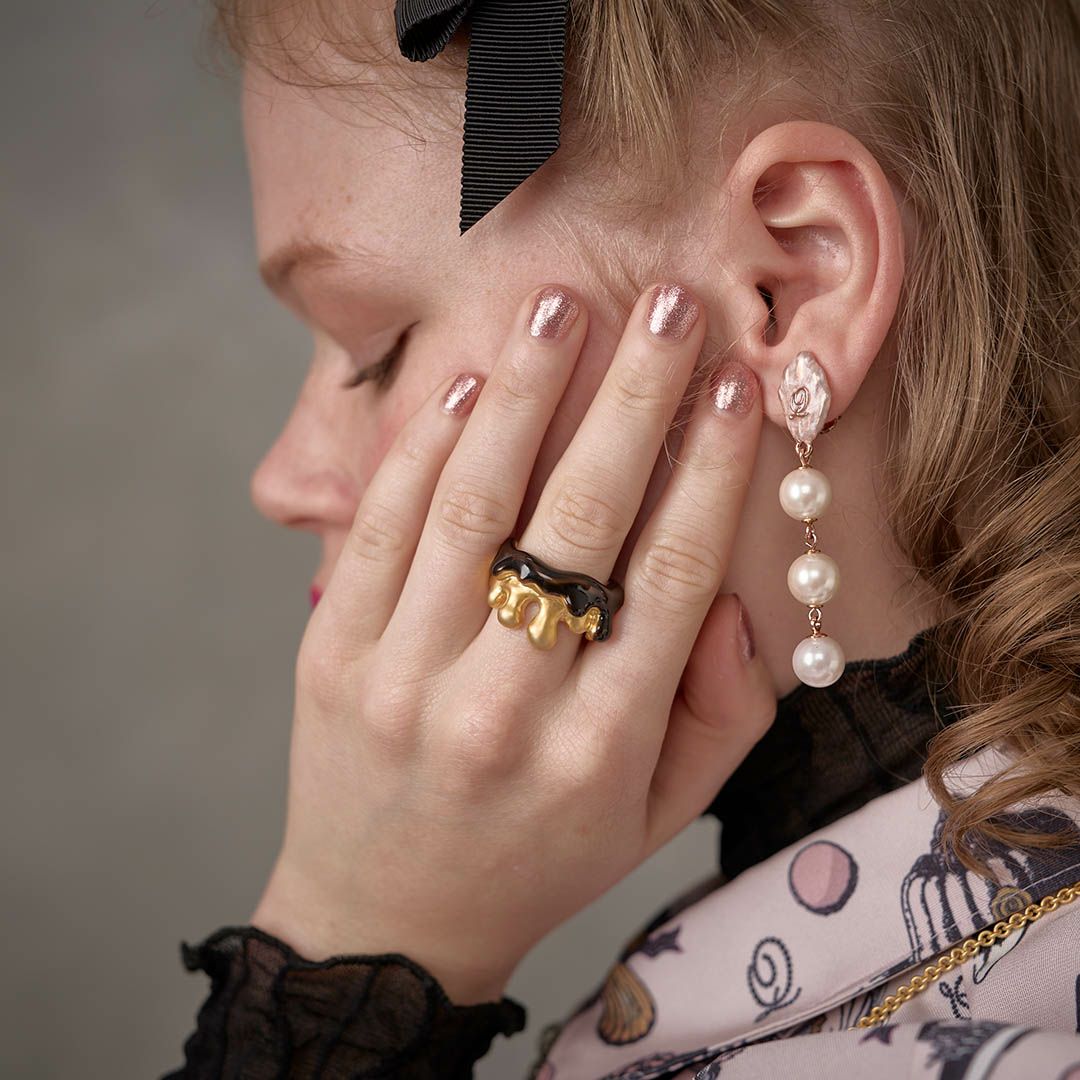 残り1点】メルティーメルト リング(ブラウン×マットゴールド) | Q-pot