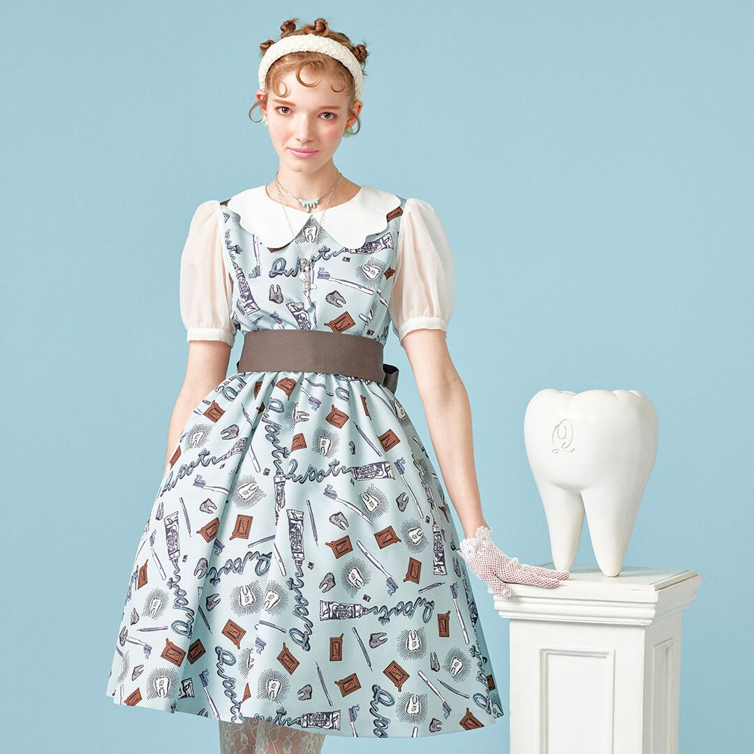 デンタル・キューポット パフスリーブドレス | Q-pot. ONLINE SHOP