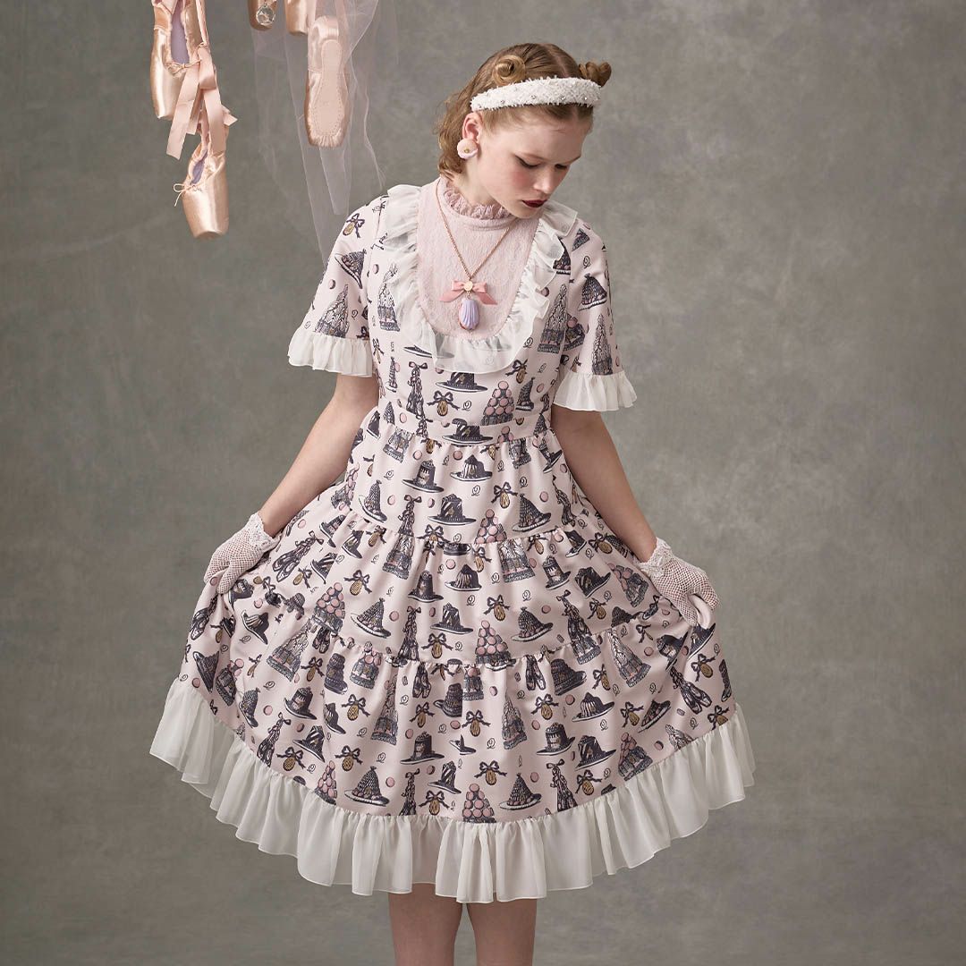 プードル ケーキ パフスリーブドレス（オールドローズ） | Q-pot